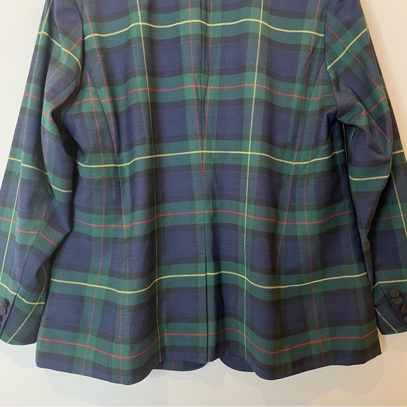 Lauren Ralph Lauren Tartan Plaid Blazer Jacket Wool Blend Bullion Patch 16W NWT - Picture 9 of 15